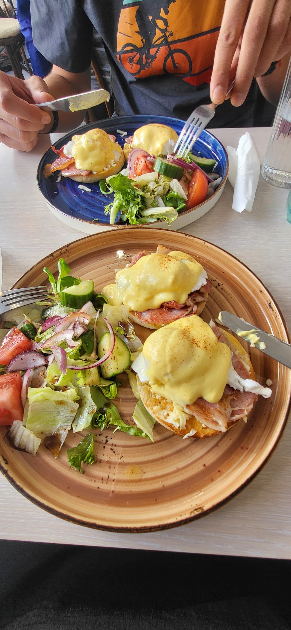 Eggs benedict served at Breakfast Zone Cafe